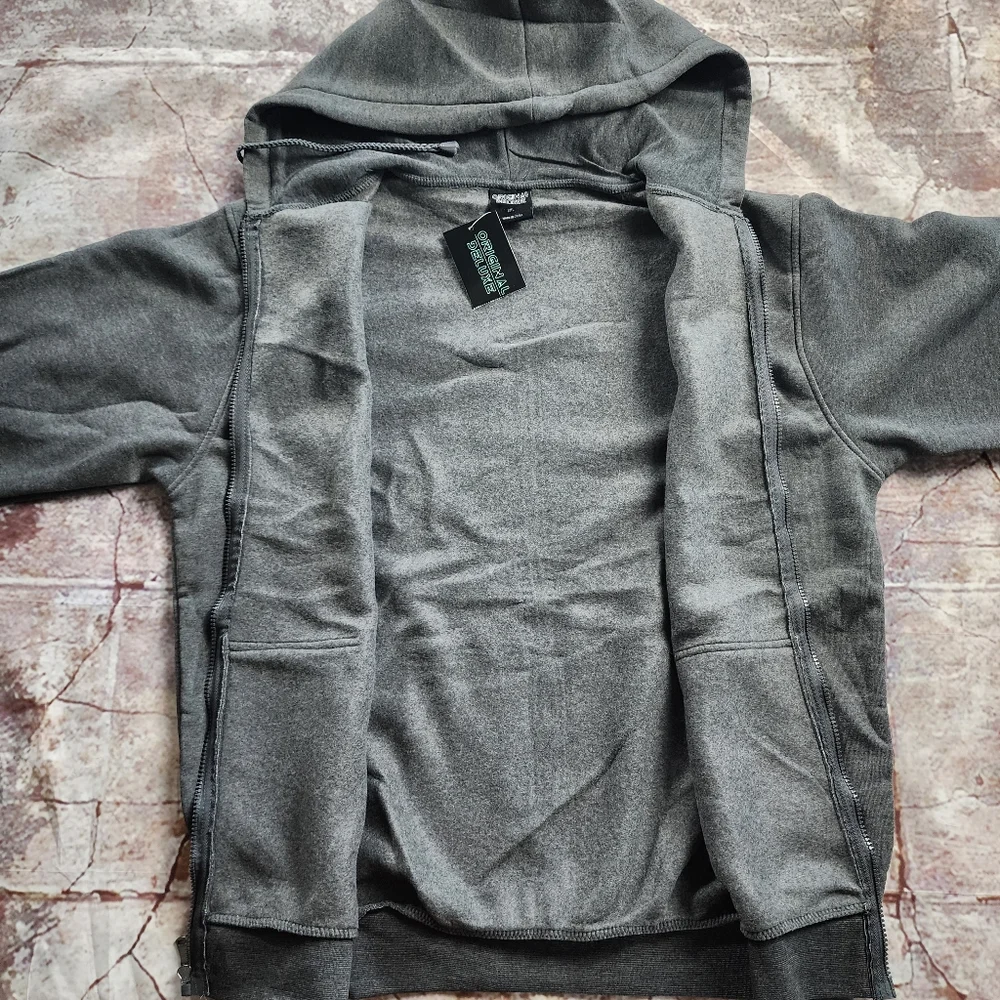 XXL Casual Grey Full Zip Lightweight Hoodie - Picture 5 of 10